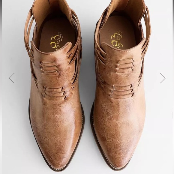 Vintage 93 Sage Strappy Cutout Bootie in tan, women’s size 7 - Picture 13 of 14